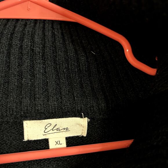 Elan Cheers Sweater Quarter Zip Womens Size XL Black Gray Silver - Picture 5 of 9